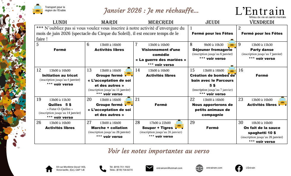 Activités de janvier